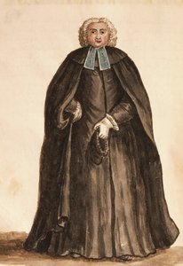 ジョヴァンニ・ディ・グレーベンブローク（1731-1807）の『ヴェニチェンスの衣装』より「ドージェの礼拝堂の主」、水彩画 作： Jan van Grevenbroeck