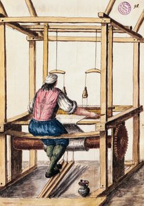 織姫、ヤン・ファン・グレーベンブルック（1731-1807）によるイラスト（イタリア、『ヴェネツィア人の服装』写本より 作： Jan van Grevenbroeck