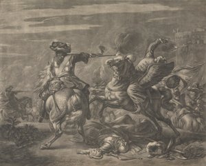 戦闘シーン - タークの死 作： Jan van Huchtenburg