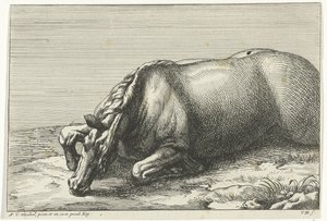 左に見えるのは倒れた馬 落ち馬（シリーズタイトル） 作： Jan van Huchtenburg