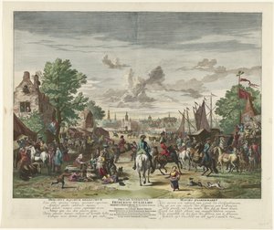 パーデンマルクト、カリフォルニア州。 1702年 軍馬市場 / Mavors Paardemarkt (オブジェクトのタイトル) 作： Jan van Huchtenburg