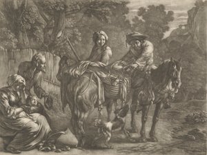 略奪者、農夫とその妻を奪う 作： Jan van Huchtenburg