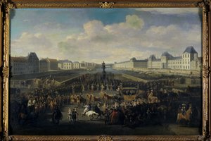 パリのポンヌフに近づくルイ14世 作： Jan van Huchtenburgh