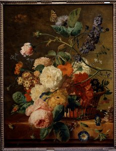 蝶々のいる花かご。ヤン・ファン・ホイサム（1682-1749）の絵 Ec.Hol.