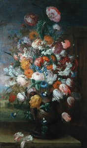 花、アイリスとの研究、1682 作： Jan van Huysum