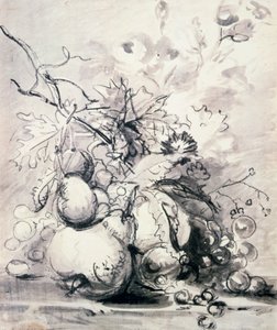 果物の静物、1700年-1749年。 作： Jan van Huysum