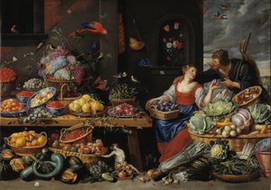 若き果物売りの青果市場 作： Jan van Kessel d.Æ.