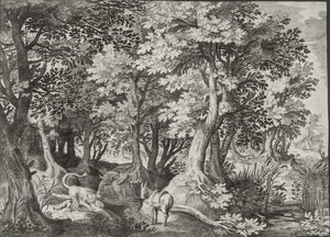 不従順な預言者がライオンに食べられている風景 作： Jan van Londerseel