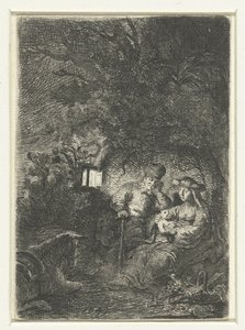 エジプトへの逃亡中の休息 作： Jan van Noordt