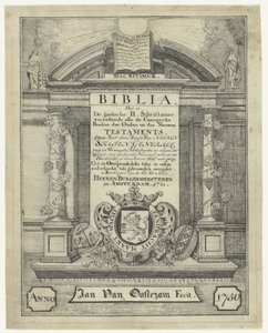 1721 年の聖書のタイトル ページ 作： Jan van Oosterom