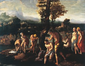 キリストのバプテスマ、ヤン・ファン・スコーレル（1495-1562）作、キャンバスに油彩 作： Jan van Scorel