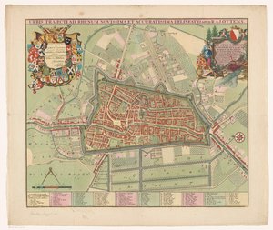 Plattegrond van de stad ユトレヒト ライン川を渡る都市の最新かつ最も正確な図面 (オブジェクトのタイトル) 作： Jan van Vianen