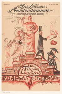 タイトルページ: 「De Nieuwe Amsterdammer」、1918 年 6 月 18 日 SDAPieter Jelles Troelstraによる生命の階段（オブジェクトのタイトル） 作： Jan van  Wijk