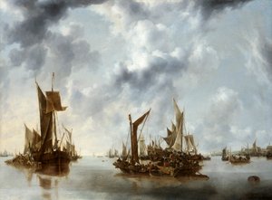 「静けさ」、1654 作： Jan van de Cappelle