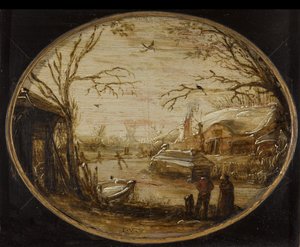 冬の風景 作： Jan van de Velde (II) (attributed to)