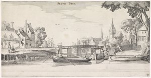村の桟橋でボート 遊び心あふれる風景と愉快な顔（連載タイトル） 作： Jan van de Velde (II)