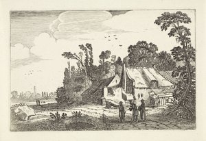 農場の近くの田舎道の数字 風景（シリーズタイトル） Amenissimae aliquot requculae (シリーズタイトル) 作： Jan van de Velde (II)