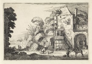 風景の中の宿 風景（シリーズタイトル） Amenissimae aliquot requculae (シリーズタイトル) 作： Jan van de Velde (II)