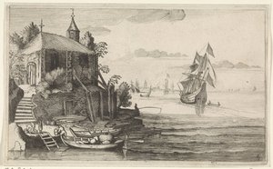 チャペルのある海岸でケッチ 海景（シリーズタイトル） 作： Jan van de Velde (II)