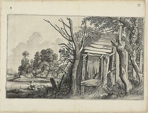 荒廃した小屋、『風景』より4枚目 作： Jan van de Velde II