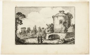 円塔のある風景 作： Jan van de Velde II
