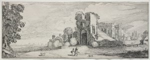 いくつかの心地よい風景と古代遺跡の遺跡: Brederode Castle 作： Jan van de Velde II