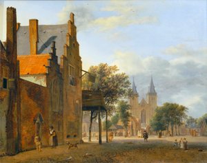 Place et eglise Saint-Victor à Xanten - ザンテンにある広場と聖ヴィクトール教会 ... 作： ヤン・ファン・デル（風）・ヘイデン