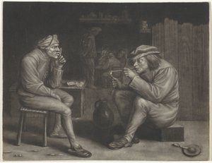 男照明パイプのあるパブシーン 作： Jan van der Bruggen