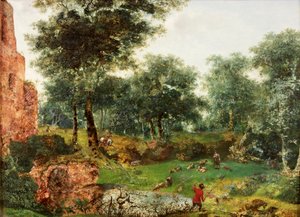樹木が茂った風景、1690〜1700年頃 作： Jan van der Heyden
