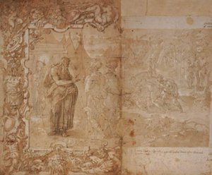 ユリシーズとディオメデスの物語を描いたタペストリーの描き下ろし 作： Jan van der Straet