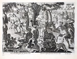 Jan Collaert（1566-1628）によって刻まれた &39;Venationes、Ferarum、Avium、Piscium&39;（Of Hunting：Wild Beasts、Birds、Fish）からのイラスト。 Phillipus Gallaeus、Am 作： Jan van der Straet