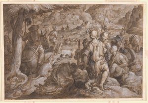 猟犬とともにアイベックスを狩る男たち 作： Jan van der Straet
