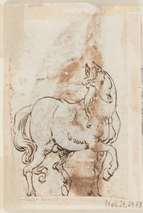 画集のページ。 聖マグダラの絵画の研究。 種牡馬