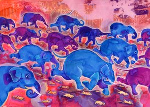 象、1998年（インクとガッシュ） 作： Jane Tattersfield