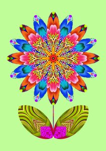 淡いグリーンに花のカットアウト、2020年 作： Jane Tattersfield