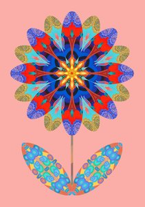 淡いピンクに花のカットアウト、2020年 作： Jane Tattersfield