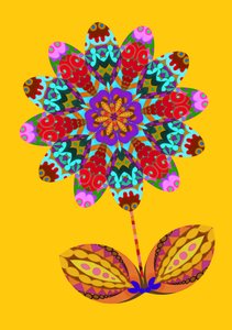 黄色に花のカットアウト、2020年 作： Jane Tattersfield