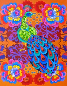 花とクジャク、2015、 作： Jane Tattersfield