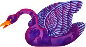 白鳥、1996、（インクとガッシュ） 作： Jane Tattersfield