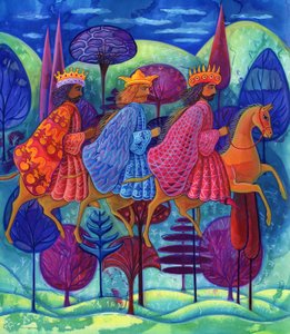 Three Kings Christmas、2004、（ink and gouache） 作： Jane Tattersfield