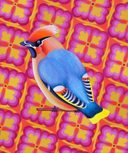 Waxwing, 2023（キャンバスに油彩） 作： Jane Tattersfield