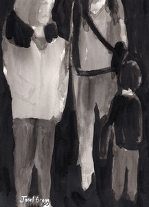 Holiday Shoppers, c.2017 （紙にインク） 作： Janel Bragg