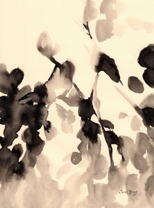 Leaves Abstract in Ink II, c.2019 (ink on paper) 作： Janel Bragg