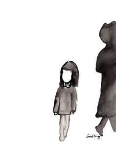 Monday Girl, c.2017 （紙にインク） 作： Janel Bragg