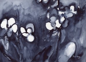 藍色の蘭、2017年（水彩、紙） 作： Janel Bragg