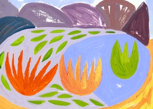 The Night Loch,1996（紙にガッシュ 作： Janet McKenzie
