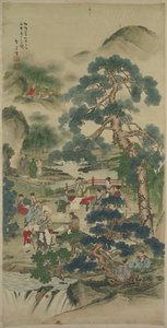 庭の中国の賢人 作： Japan, Meiji period