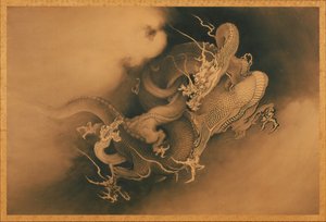 雲の中の2つのドラゴン