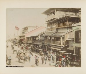 大阪の街並み（手彩色のモノクロ写真 作： Japanese Photographer