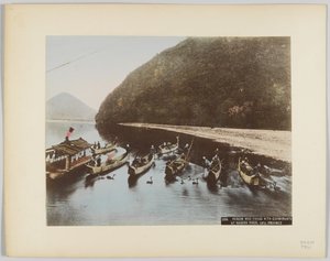日本・岐阜県・長良川の鵜飼（手彩色白黒写真 作： Japanese Photographer